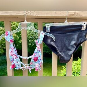 Toluca Swim Floral and Black Bikini Set